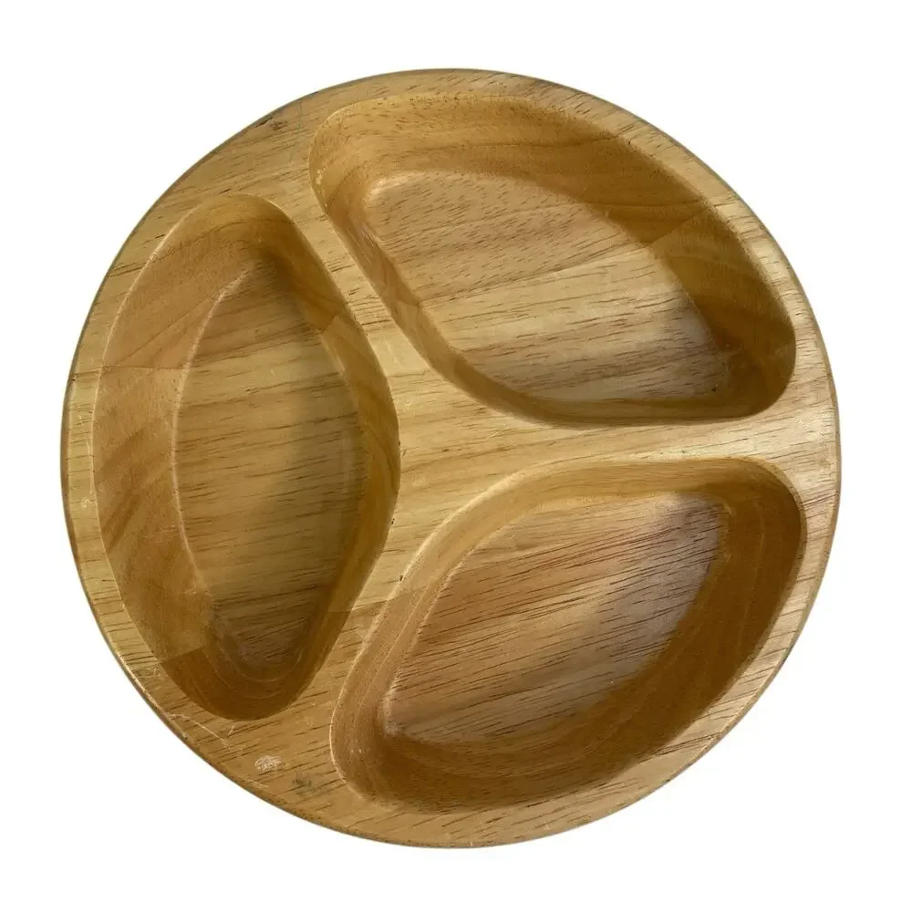 DANSK‎ Scandanavian TEAK MCM Teak Wood Divided Candy Nut Dish Tray Bowl